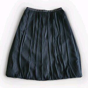 Joeffer Caoc Skirt Womens 6 Black Silk Mesh Balloon Shell Lined Midi Fairy FLAWS